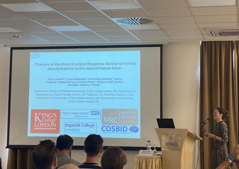 ICSD 2023: International Conference on Spreading Depolarizations. Presentation on Changes in the Direct Cortical Response during spreading depolarisations in the injured human brain by Sharon Jewell, et al.