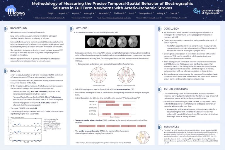 Moberg Analytics Research & Publications: Methodology of Measuring the Precise Temporal-Spatial Behavior of Electrographic Seizures in Full Term Newborns with Arterio-Ischemic Strokes