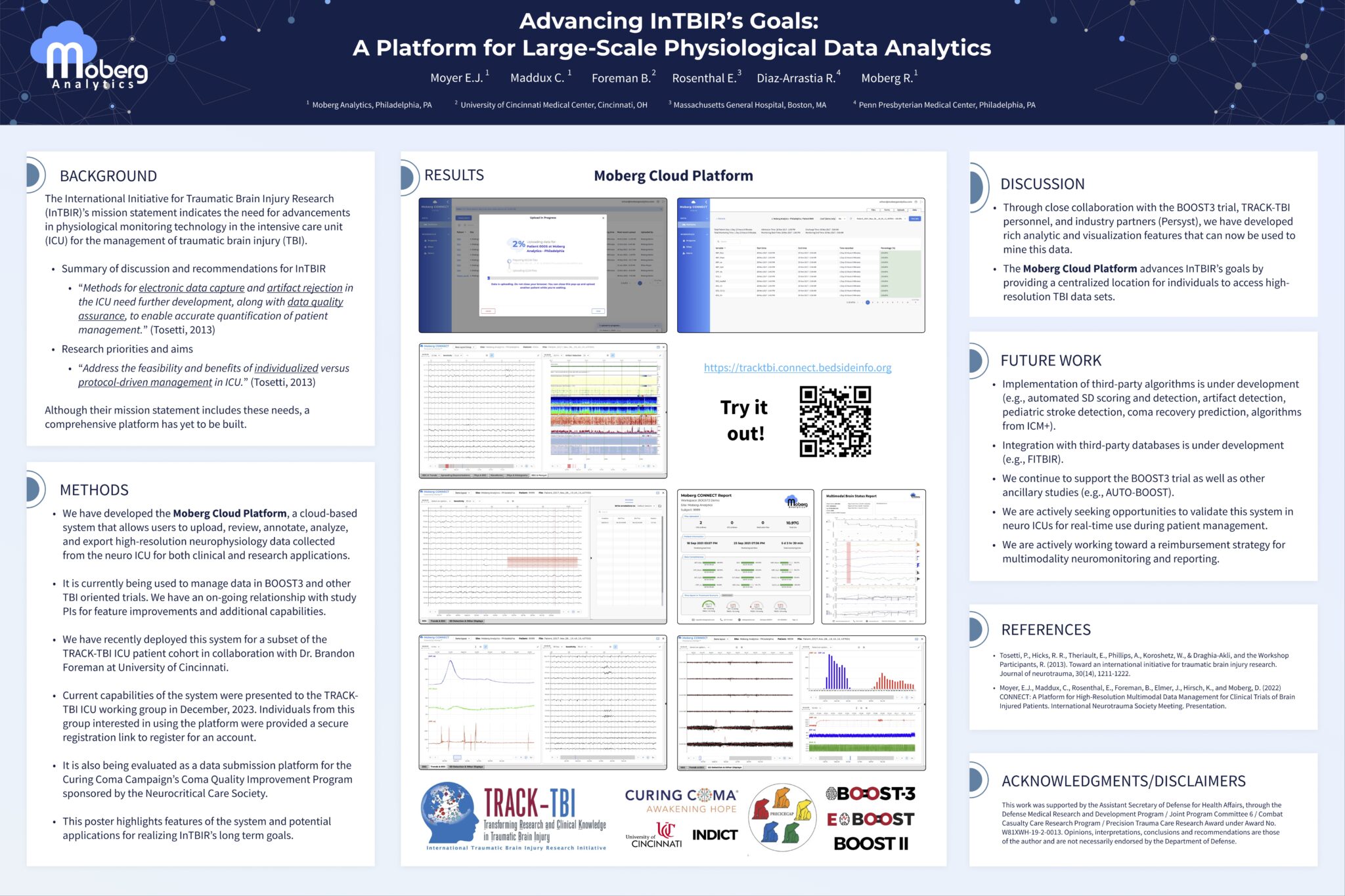 Advancing InTBIR's Goals: A Platform for Large-Scale Physiological Data Analysis