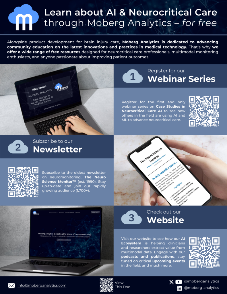 Moberg Analytics Free Resources: Learn abotu AI & Neurocritical Care through Moberg Analytics – for free