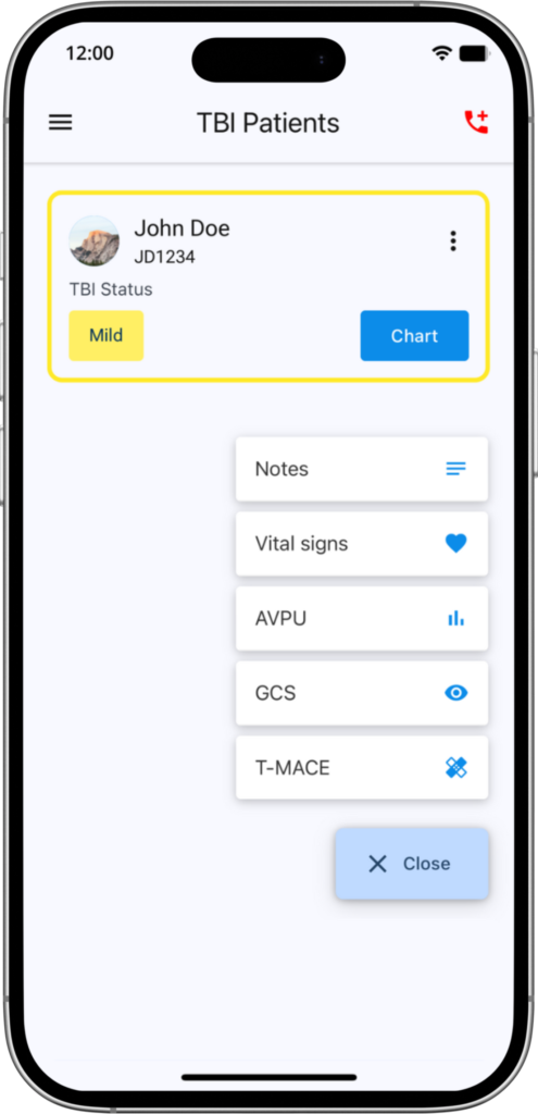 TBI Navigator Feature: Assess GCS, AVPU, Tactical MACE