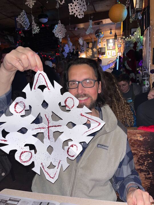 Our CTO, Craig Maddux, making a snowflake at Dirty Franks in Philadelphia