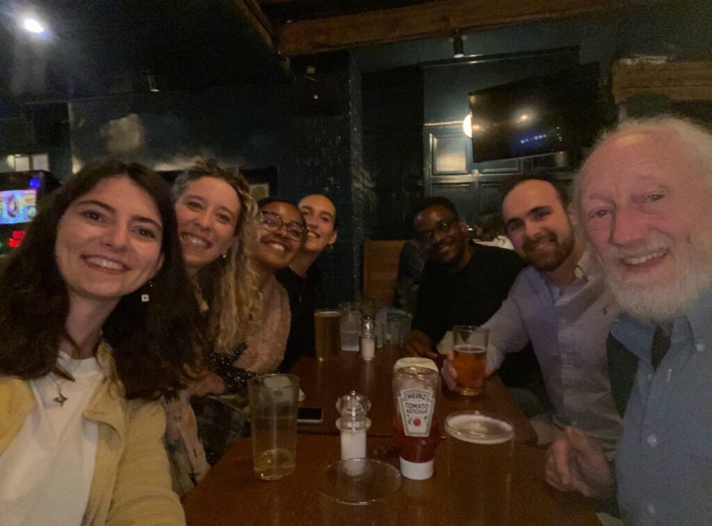 SOPRANI students and Moberg Analytics crashing the Bath House in Cambridge.