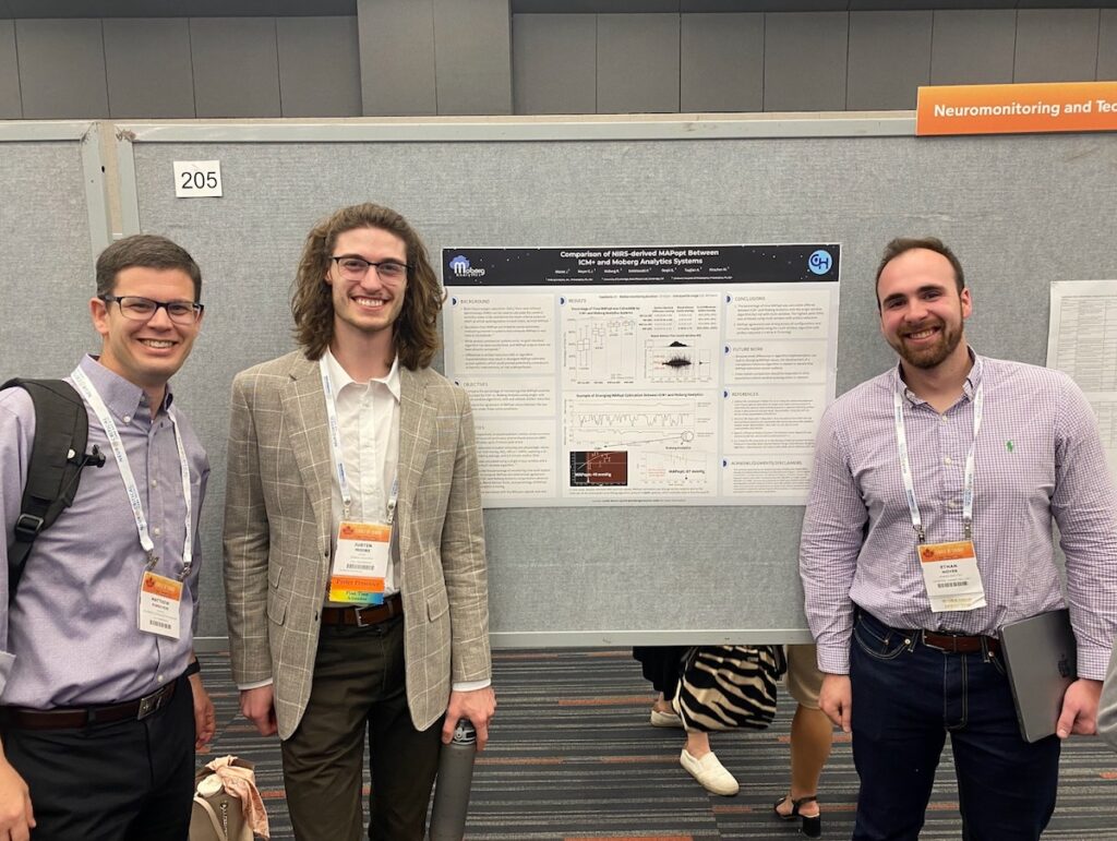 Dr. Matt Kirschen (Children’s Hospital of Philadelphia), Justin Moore, Ethan Moyer with intact autoregulation smile for the camera.