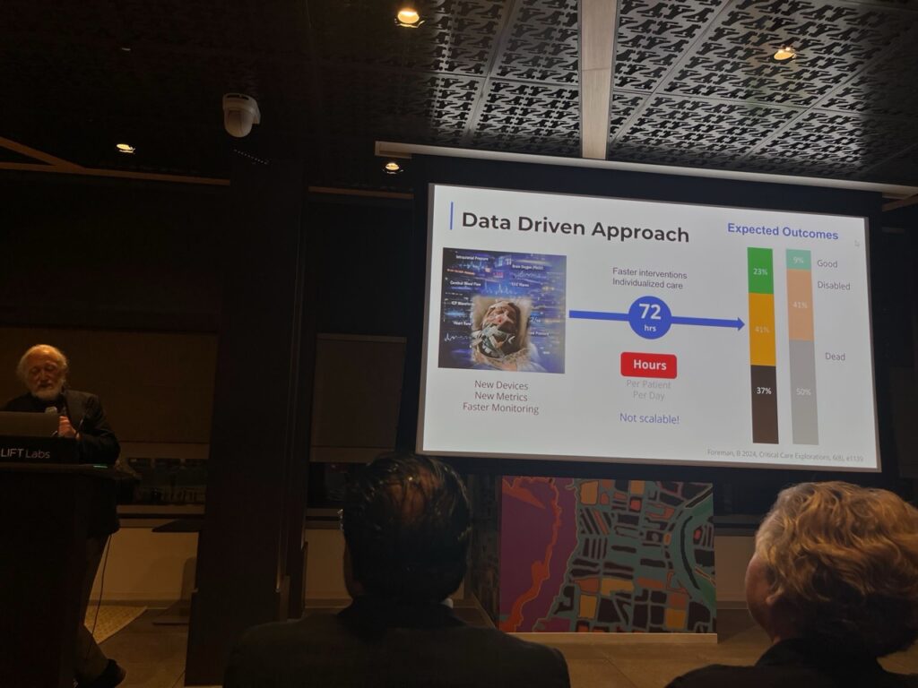 Blogs media: dick moberg presenting at the Top Pitch event