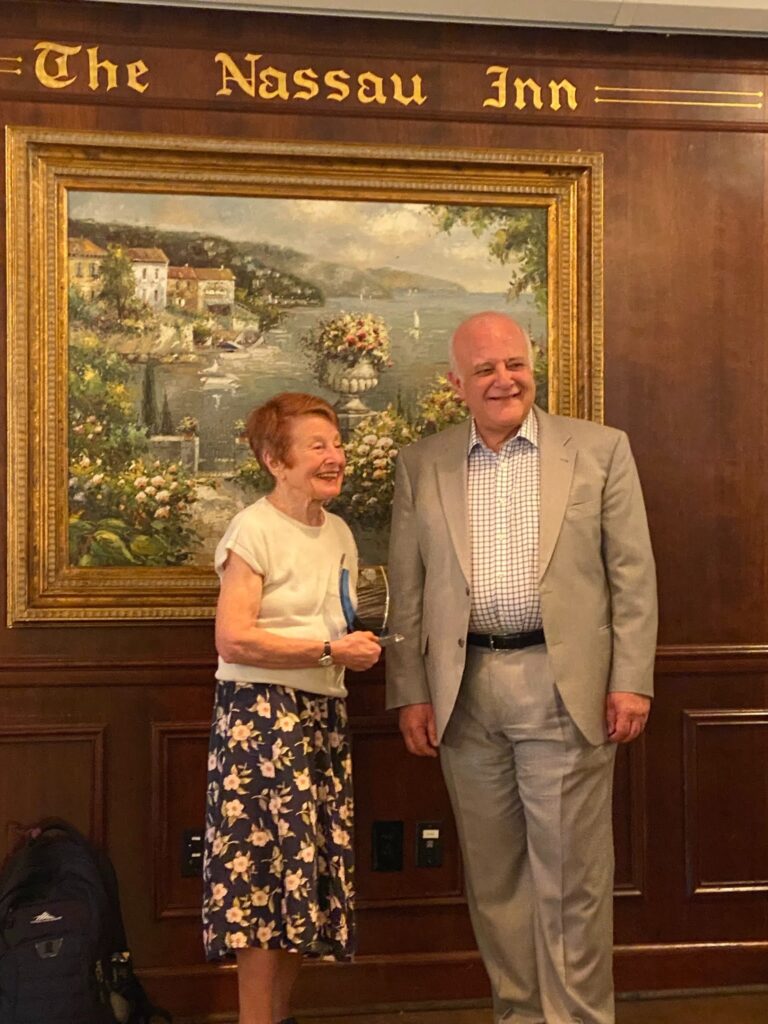 may 2026 recap: Nancy Tempkin PhD with Ramon.  Nancy was awarded the Lifetime Achievement in PTE Research Award at the meeting.