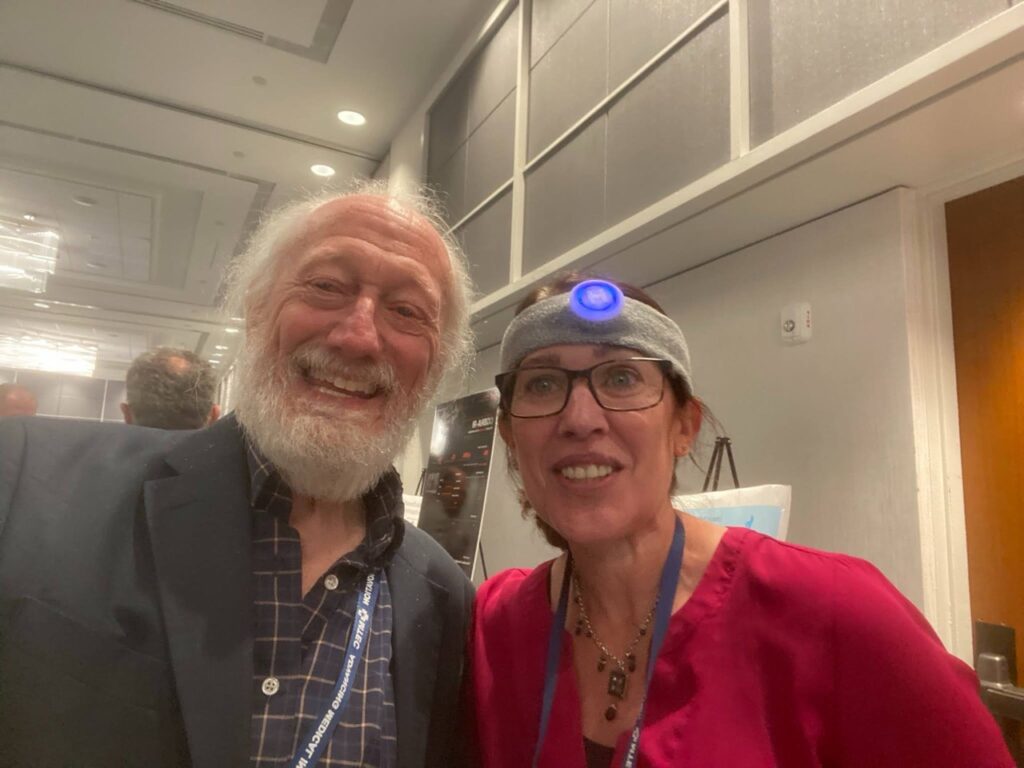 July Recap: Debbie Kanor of Hero Medical showing Hero Link, the first brain monitor in a bandage.